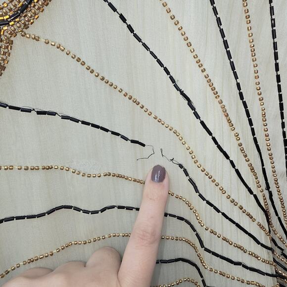 VTG Gunit Silk Beaded Kimono Jacket Womens Size 24 Art Deco 1920's Artsy Flapper - Picture 11 of 16